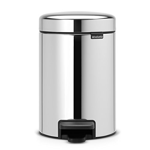 Brabantia GG172, Cubo de basura de pedal de 3 litros, color acero brillante