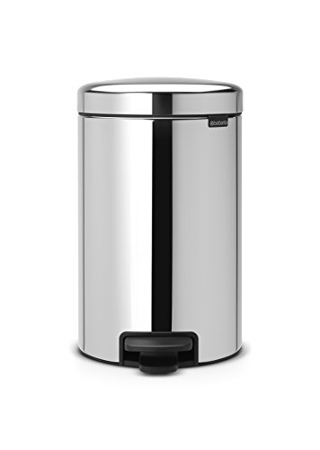 Brabantia Newicon-Cubo de Basura con Pedal, 12 l, Color Acero Brillante, 12 l