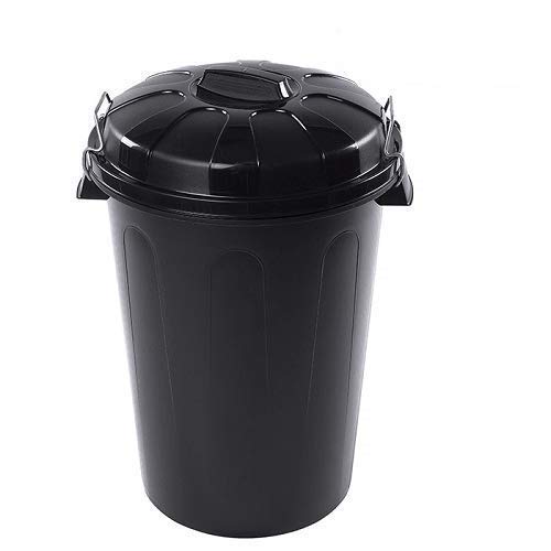 CABLEPELADO Cubo basura plastico comunidad con tapa 100 Litros (Negro)