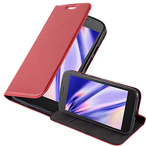 Cadorabo Funda Libro para Motorola Moto G4 Play en Rojo Manzana - Cubierta Proteccíon con Cierre Magnético, Tarjetero y Función de Suporte - Etui Case Cover Carcasa