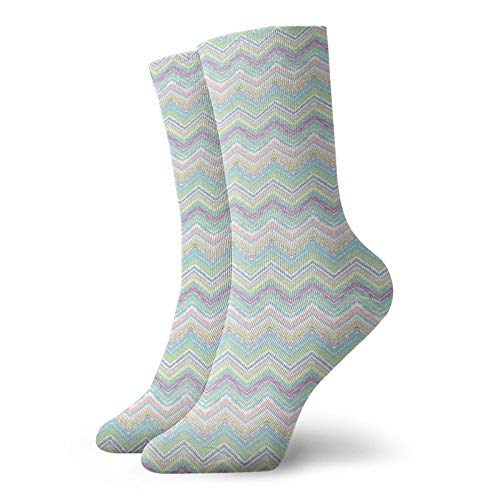 Calcetines suaves de longitud media pantorrilla, diseño tribal pintado a mano con motivos triangulares zigzag línea de rayas étnicas, calcetines para mujeres y hombres mejores para correr