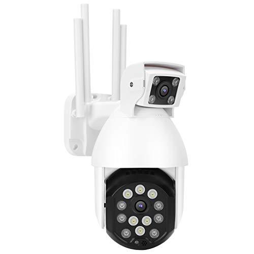 Cámara de Seguridad para Exteriores 1080P, cámara de vigilancia de Doble Lente WiFi, visión Nocturna en Color/Seguimiento automático de movimiento/IP66 a Prueba de Agua/Audio bidireccion(EU)