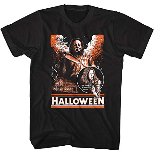 Camiseta de manga corta para adulto, diseño de película de Halloween - negro - 4X Alto