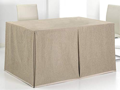 CAÑETE Falda Camilla Rectangular con Pliegue CUSMO 70x120 cm Color Plata