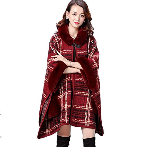 Chal De Mujer Poncho Suelto para Mujer Chal De Capa con Bufandas Estolas (Color: Rojo) Regalo