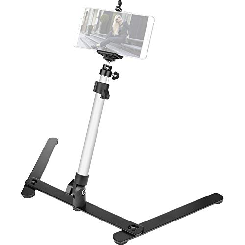 ChromLives Soporte de copia de fotos Soporte Mini Trípode con la tapa del teléfono arriba proyector de viaje Soporte para teléfono con soporte monopie ajustable de mesa teléfono inteligente