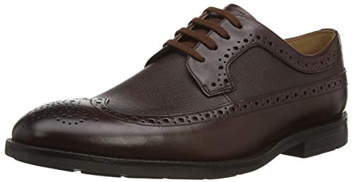 Clarks Ronnie Limit, Zapatos de Cordones Derby Hombre, Marrón (Dark Tan Lea Dark Tan Lea), 47 EU