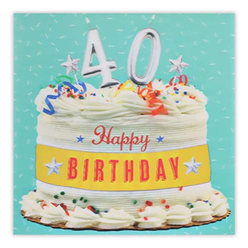 Clintons: Tarjeta de felicitación de cumpleaños con diseño de tarta lenticular, 186 x 186 mm