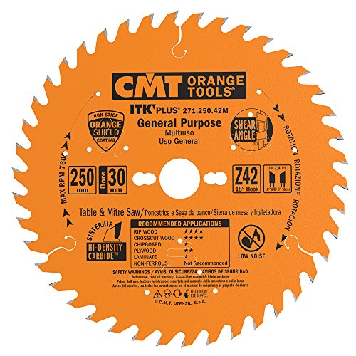 CMT ORANGE TOOLS 271.250.42M Sierra circular (ultra itk) 250x1.7x30 z 42, Naranja, 250x1,7x30