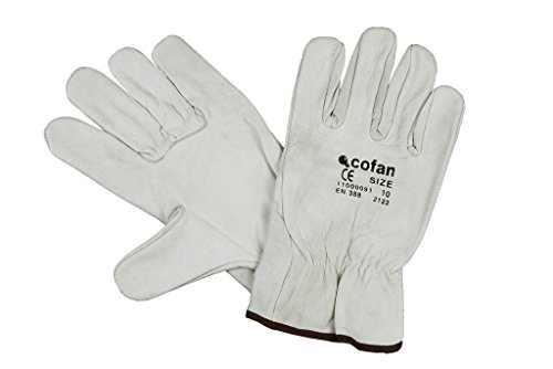 Cofan 11000091-7 Guantes de piel vacuno, Gris, T-7