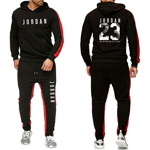 Conjunto de 2 piezas de chándal para hombre, sudadera con capucha y pantalón con cordones ,de Michael Jordan, con el n.º 23, ropa de entrenamiento, baloncesto, para otoño e invierno