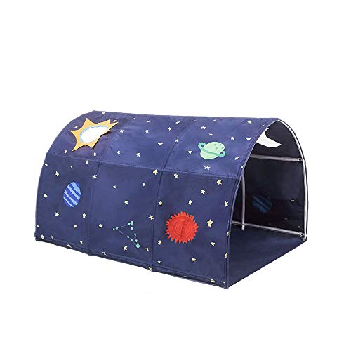 Cozyhoma - Tienda de campaña Infantil con túnel para 90 - 100 cm de Ancho para litera de Cama Infantil, Azul, 100x140x80cm