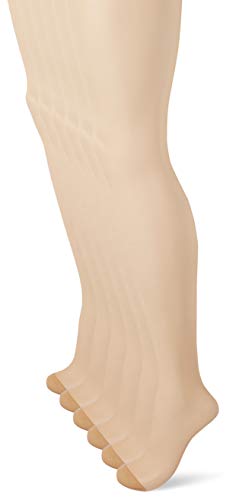 Dim Collant Voile Mes Essentiels 4+2 medias, 15 DEN, Beige (Ambre 008), Large (Talla del fabricante: 3) (Pack de 6) para Mujer