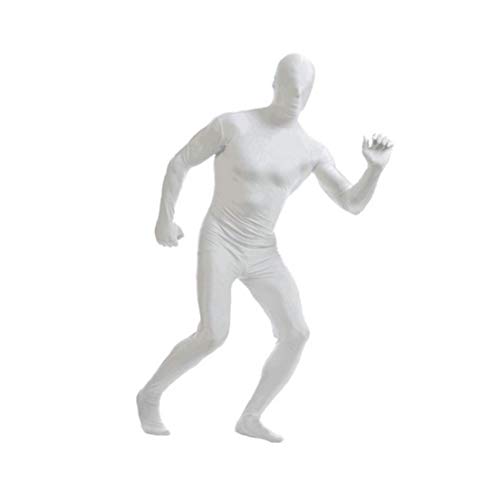 Disfraces de Halloween Mostrar Spandex Body de cuerpo entero Zentai spandex ceñido traje de cuerpo completo juegos de Lycra Disfraz Blanco L