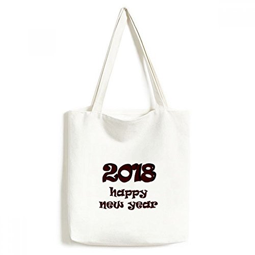 DIYthinker 2018 ambientalmente Lavable Asas de Las Compras Bolsa de Mano Artesanal de Regalo Feliz año Nuevo Fuente Preciosa 33 * 40cm