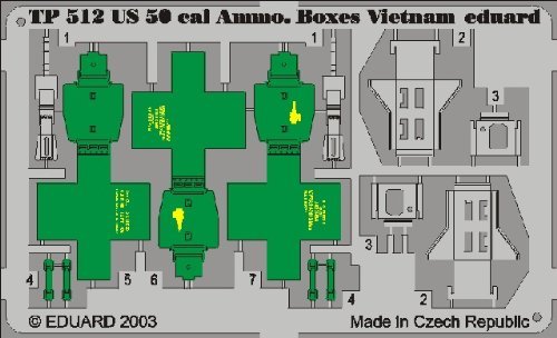 Eduard Accessories tp512 30502000 US 50 cal. Ammo. Boxes Vietnam , color/modelo surtido