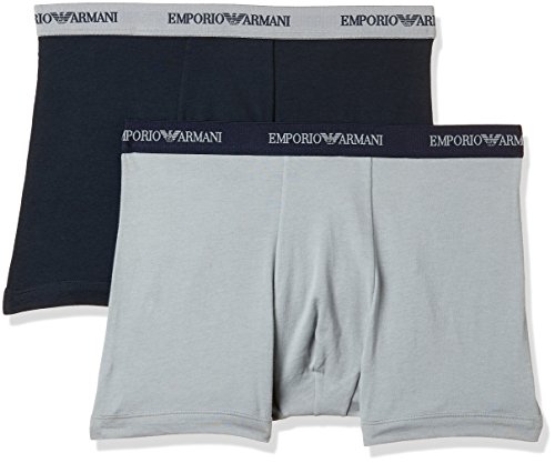 Emporio Armani CC717 Bóxer, Multicolor (Grey/Navy Blue), X-Large (Tamaño del Fabricante:XL) (Pack de 2) para Hombre