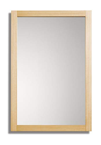 Espejo de Baño, para el salón o el recibidor Frame con Marco Decorativo de Madera de 45 mm Fabricado en Madera Natural para Colgar en Pared en Vertical u Horizontal de 60x90 cm en Haya