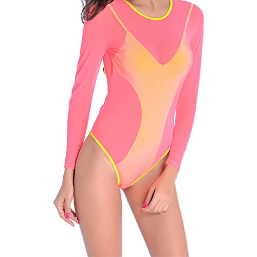 ESTK Set Bikini Trasparenti Da Donna Alla Moda, Costume Intero In Filato Netto A Maniche Lunghe, Costume Da Bagno Da Spiaggia