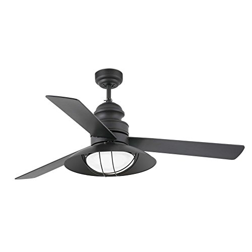 Faro Barcelona 33396 - WINCH Ventilador de techo con luz, 20W, cuerpo de acero y difusor de cristal palas plywood