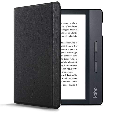 FC Funda para Kobo Libra H2O - Ligera Funda Kobo Libra H2O - Negro - Protectora y Delgada Kobo Libra H2O Funda/Cover con Bloqueo/Desbloqueo Automático, Diseño Carcasa