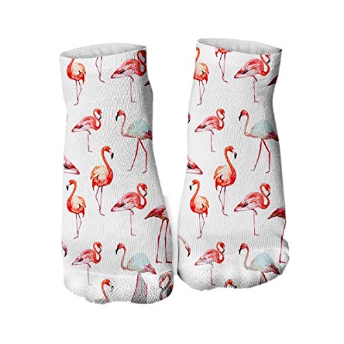 Ferocity Calcetines divertidos tema de deporte de los modelos lindo de algodón de colores 3D Funny fenicotteri Flamingos [001]