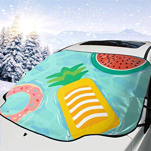 FETEAM Visera de sombrilla automática para Parabrisas Delantero Impermeable Colección Flotadores Piscina Pino Doughnutwatermelon Protector protección