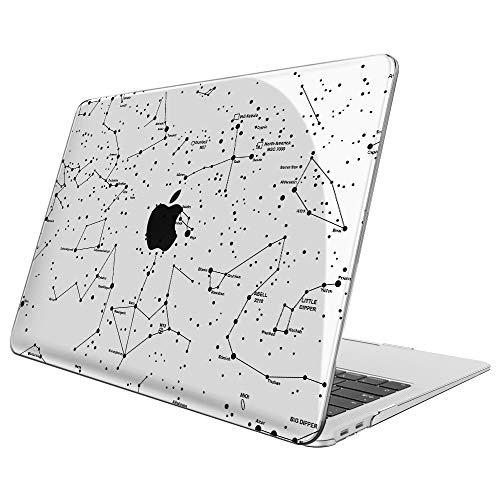 Fintie Funda para MacBook Air 13" (2020/2019/2018) - Súper Delgada Carcasa Protectora de Plástico Duro para Modelo A2337(M1)/A2179/A1932, Constelación (Transparente)