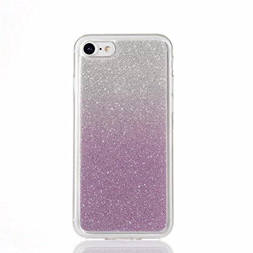 Funda Cover iPhone 7,MUTOUREN Bling TPU Silicona Funda Shell Soft Sistemas de teléfono móvil Shell Manguito Protector Caso Carcasa púrpura Matorral Calidad Alta