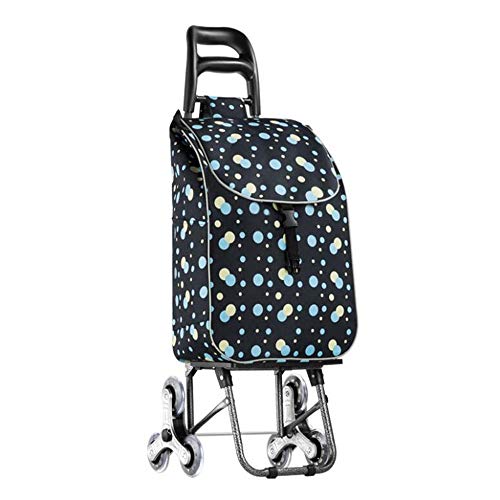 GAIGAI Carro De Compras, De Aleación De Aluminio Plegable De Seis Ruedas sobre Crecientes Base Escalada Camión, De Gran Capacidad Portátil Carrito De La Compra, 20 × 32 × 95Cm,Negro