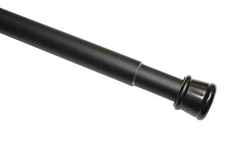 Gardinia Barra de tensión extensible de metal para montaje sin tornillos ni agujeros, diámetro 23/26 mm, longitud 90-140 cm, color negro mate