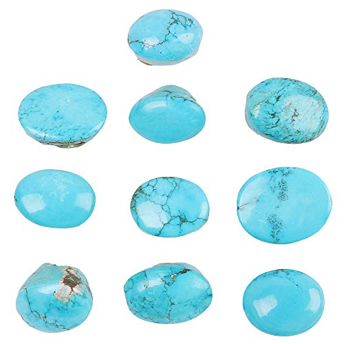 GEMHUB Natural Arizona azul turquesa de 200 quilates lote de 10 piezas ovaladas de cabujón turquesa para fabricación de joyas ASP-031