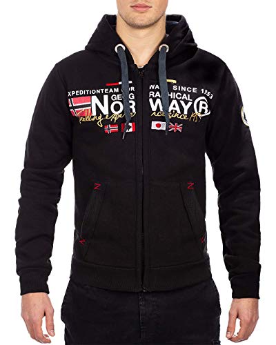 Geographical Norway - Sudadera para hombre Negro Negro ( L