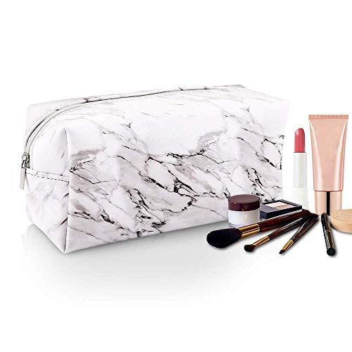 HALOViE Bolsa de Maquillaje de Mármol Bolsa de Cosméticos Neceser Estuche para Maquillaje Escolar Papelería Estuche de Lápices Organizador Portátil Neceser de Viaje Impermeable Mujeres Niñas