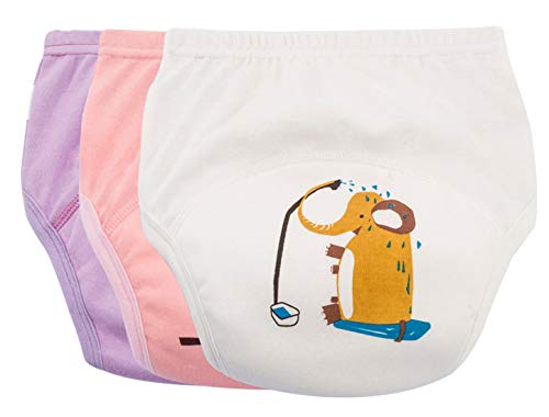 Happy Cherry - 3pc Braga de Aprendizaje Noche para Bebés Niños con Cintura Elástica Pañales Aprendizaje Reutilizable Lavable Braguita de Entrenamiento Suave Transpirable