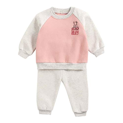 H.eternal(TM) Bebé Niños Niñas Impresión Patchwork Pullover Tops Pantalones Deportes Traje Niños Mono Outwear