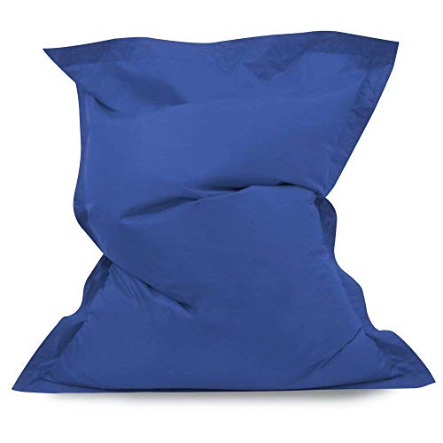 Hi-BagZ - Puff gigante tipo tumbona para exteriores (4 posiciones, impermeable) - azul