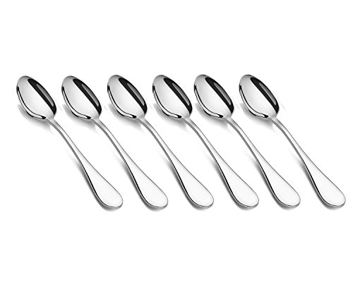 HornTide 6-Piece Dinner Spoon Set Cucharas Cuchara de mesa cubiertos de acero inoxidable 7-Inch 18cm