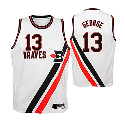 HS-XP Men's Los Angeles Clippers # 13 Paul George Bordado Jersey, Malla De Ocio Transpirable Suelto, Sin Mangas NBA Baloncesto Sports Jersey Chaleco,Blanco,S(165~170cm)