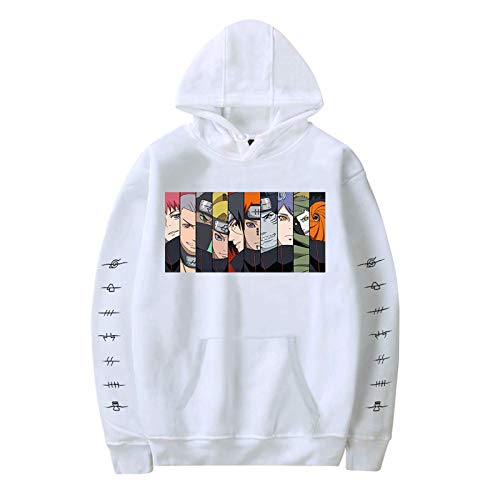 HUANHE Sudadera con Capucha Blanca De Anime Naruto para Hombre, Sudadera para Mujer, Otoño, Hip Hop, Naruto, Sudadera con Capucha Informal para Niños Y Niñas, Camisetas para Parejas