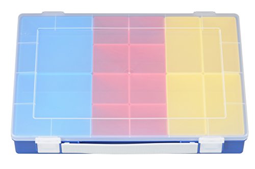 Hünersdorff Cajas de surtido PP PREMIUM, 14 Cajas insertables con mango, azul, 225x335x55 mm