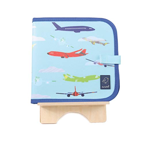 Innovadora pizarra de tiza Jaq Jaq Bird, para niños, para colorear y dibujar durante viajes o en casa, de 8 páginas borrables y reutilizables con 4 marcadores de tiza, 20 x 20 cm