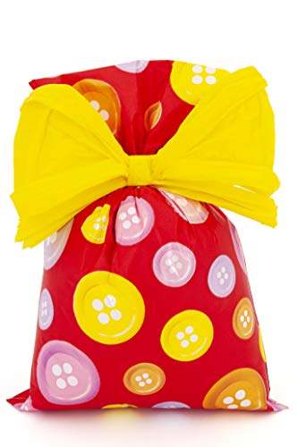 Italpak Bolsas de regalo Buttons, bolsas de regalo perladas, 50 unidades (rojo, 20 x 35 cm)