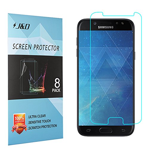 J&D Compatible para 8-Pack Galaxy J5 2017 Protector de Pantalla, [NO Cobertura Completa] Prima Escudo de Película Transparente HD Protector de Pantalla para Samsung Galaxy J5 2017 - [No para J7 2017]