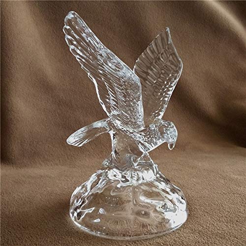 JJZXD Exquisito Cristal Vidrio águila Miniatura Mineral de Cuarzo halcón Escultura pájaro de Presa decoración artesanía Ornamento Presente Accesorios