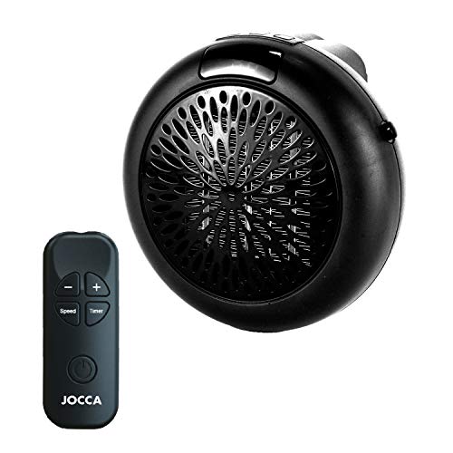 Jocca Mini Calefactor SIN Cable 1477-600W - 2 VELOCIDADES - TERMOSTATO Regulable - Temporizador PROGRAMABLE hasta 12 Horas - M