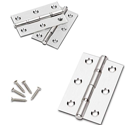 Jsdoin - Bisagra para puerta (20 unidades, 75 mm), rodamientos de bolas de cromo pulido, ideal para puertas interiores (10 pares)