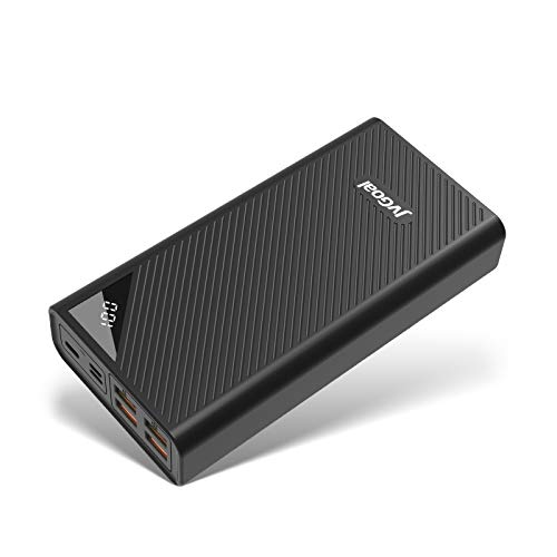 JvGoal Powerbank - Batería externa de 30000 mAh, pantalla LCD, pantalla digital, batería ultracompacta, 2 entradas, 2 salidas, USB externo