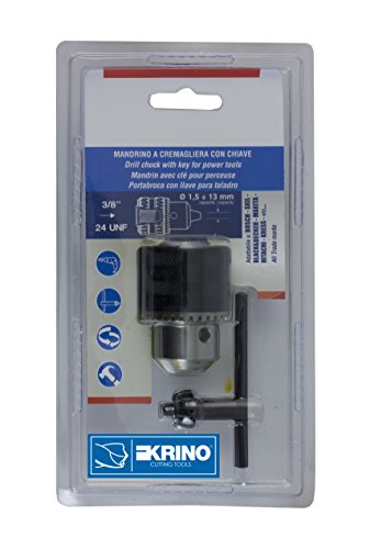 Krino 2800130 - Portabrocas con llave 3/8 x 24 UNF, acero, capacidad: 1,5 ÷ 13 mm