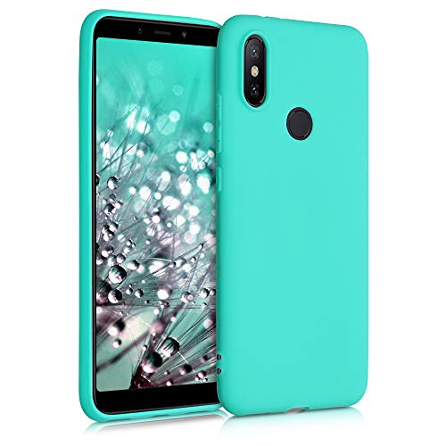 kwmobile Funda Compatible con Xiaomi Mi 6X / Mi A2 - Carcasa de TPU Silicona - Protector Trasero en Turquesa neón